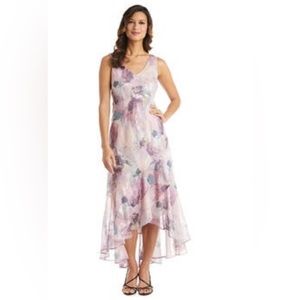 R&M Richards Plus Size floral chiffon Dress